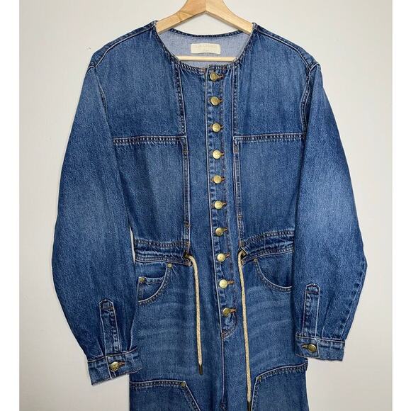 Ulla Johnson The Stevie Demin Jumpsuit Danube Medium Indigo Wash Size P/XS - Picture 3 of 11